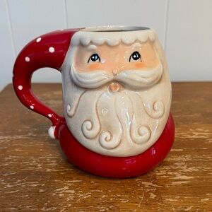 Festive Santa Claus Holiday Mug - Red and White